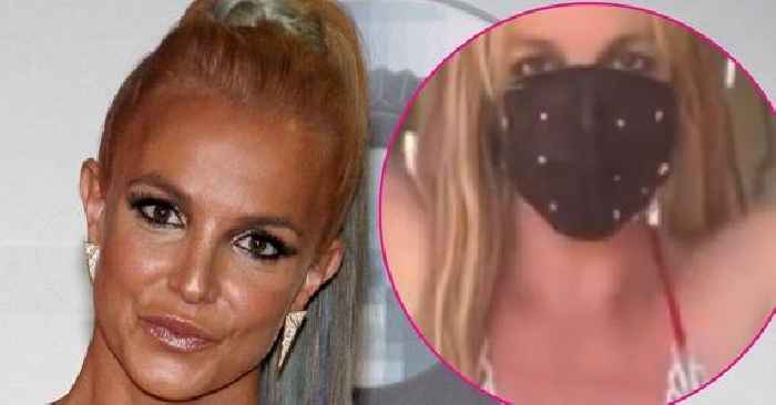 Masked Britney Spears Dances Around in Red Hot Bikini: Watch