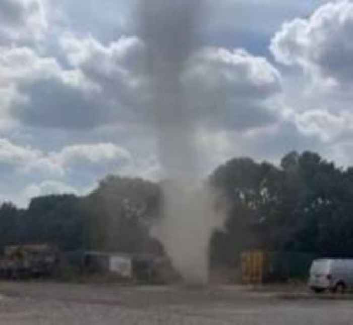 Rare 'dust devil' spotted in car park