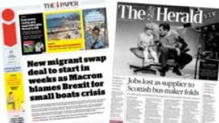 Scotland's papers: Migrant boats deal and death of TV's Glen Michael