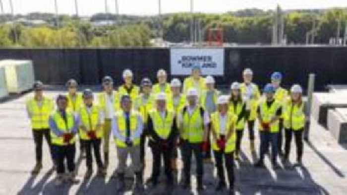 Topping out ceremony for town's new apartment block