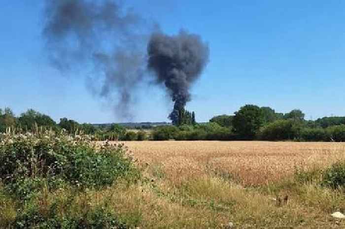 Smoke billows into the sky as crews rush to Stanton dairy farm fire