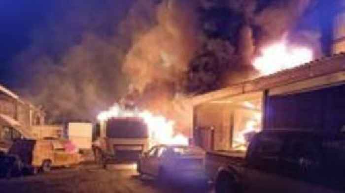 Huge scrap yard blaze tackled by firefighters