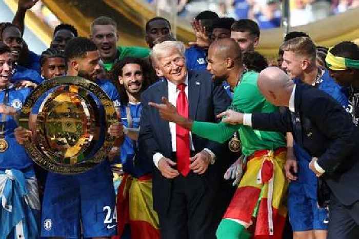 Donald Trump defies FIFA by refusing to leave Chelsea Club World Cup trophy lift