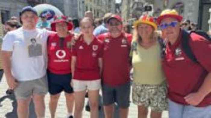 Rival fans gather for Wales v England Euro clash