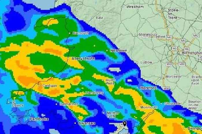 Weather maps show parts of Wales set to be hit by heavy rain as heatwave comes to sudden end