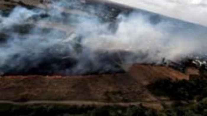 Homes evacuated as grassfire tackled in Dagenham