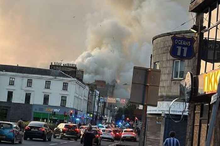 Huge fire breaks out in Kilmarnock town centre as emergency services race to blaze