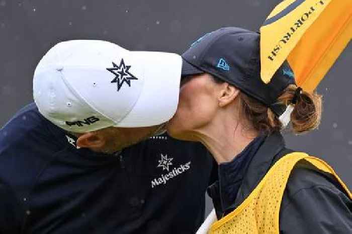 Lee Westwood snogs his caddie at The Open but good reason married golfer isn't in trouble