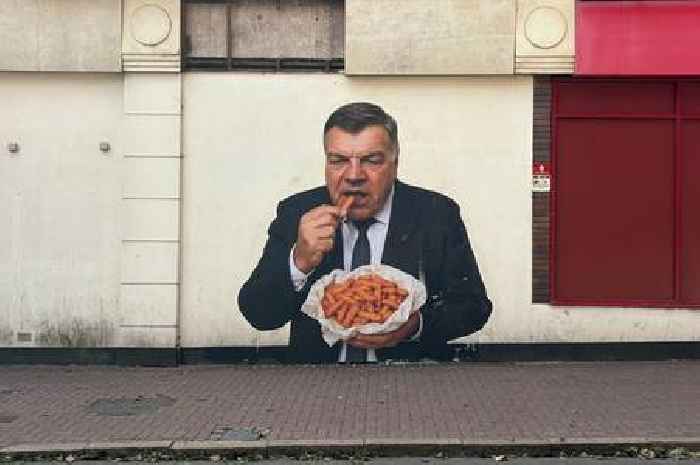 Mystery artwork of Sam Allardyce tucking in to orange chips appears in Dudley