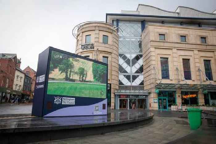 Big screen set up in Nottingham city centre to show major sporting events