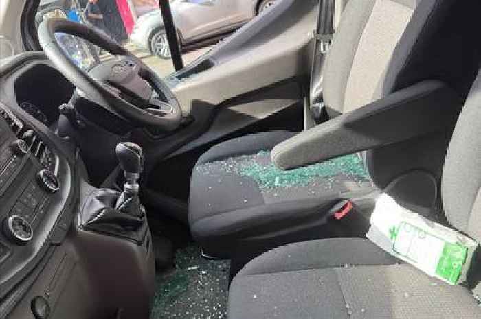 Cruel vandal smashes poverty charity's van in targeted 'hammer' attack