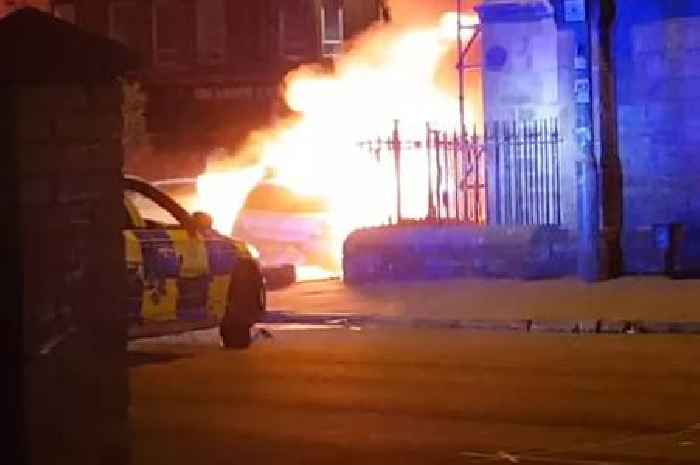'Abandoned' car bursts into flames after Glasgow crash as man charged