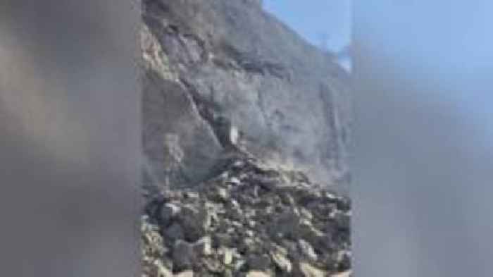 Cliff fall danger warning after huge collapse