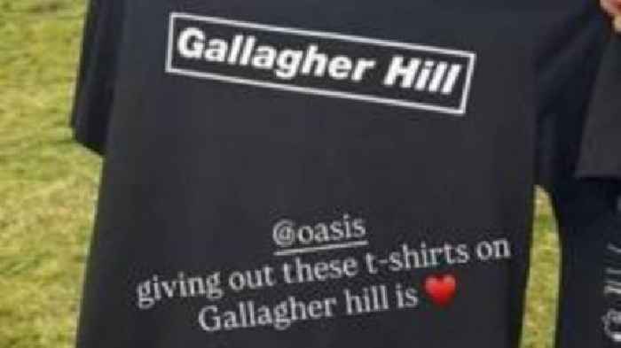 Oasis sort free 'Gallagher Hill' T-shirts for fans