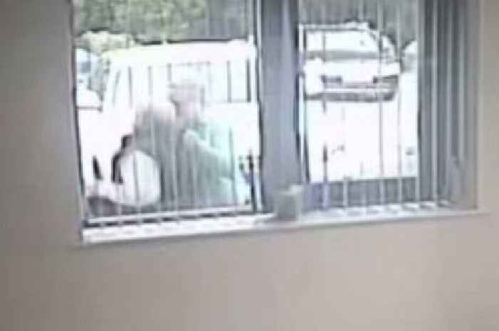 Moment Welsh tycoon 'assaults' lawyer caught on CCTV