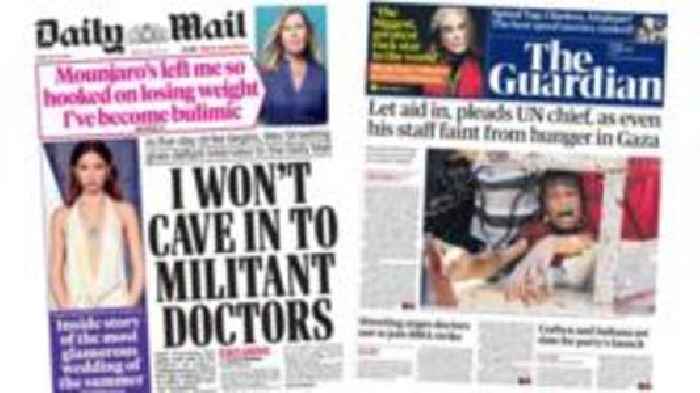 'Threat to NHS from strikes' and 'UK must do more on Gaza'