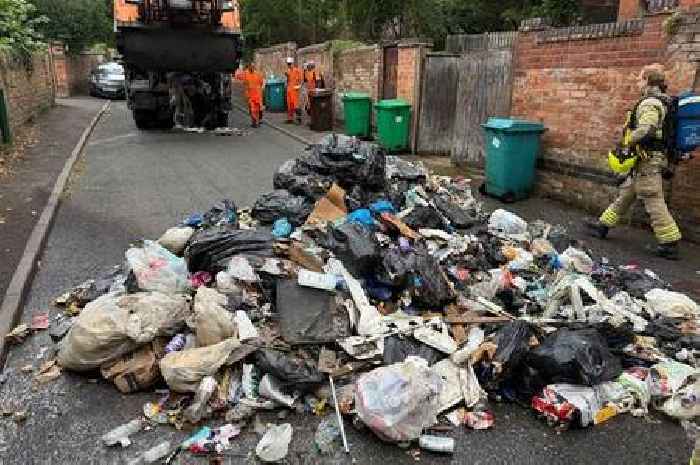 Warning as Nottingham bin lorry dumps rubbish into road after dangerous item catches fire