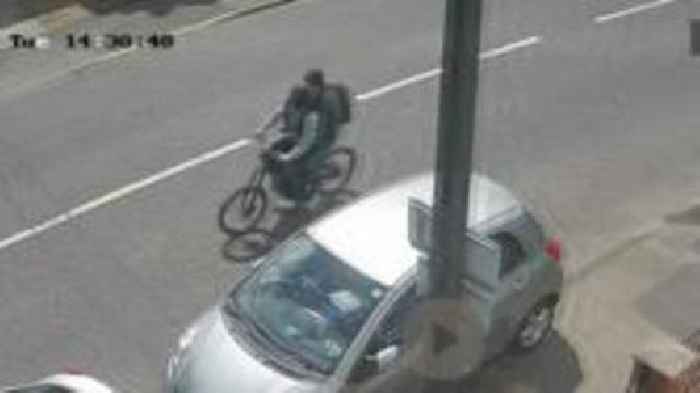 CCTV shows moments before motorbike mows down woman