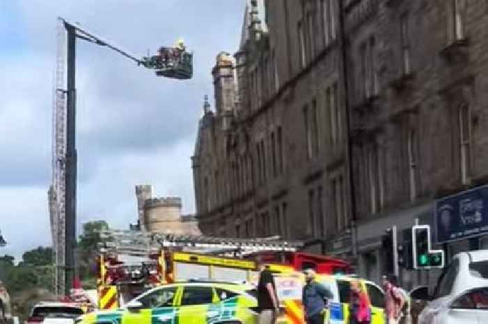 Blaze rips through building in Edinburgh city centre as fire crews battle inferno