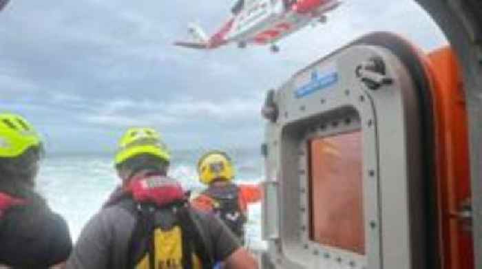 Man pulled from sea after yacht sinks off Welsh coast