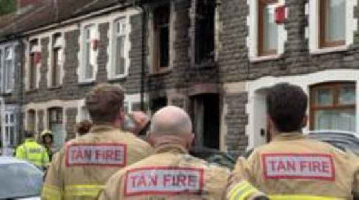 Four charged after house fire on terraced row