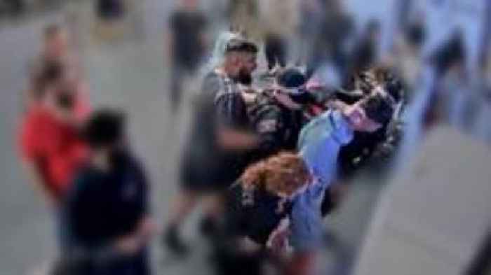 What caused the Manchester Airport brawl? Footage shows how violence erupted