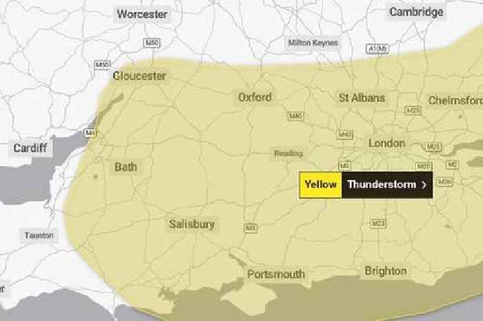 Met Office 11-hour thunderstorm Somerset weather warning