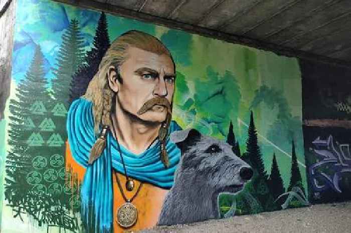Scots grafitti artist brings walking route to life with new Pictish warrior mural