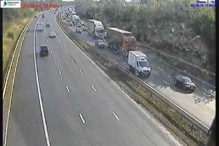 Live: Major M5 delays after car overturns near Gloucester