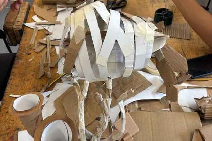 Cardboard king teaches teens the power of scrap and sculpture