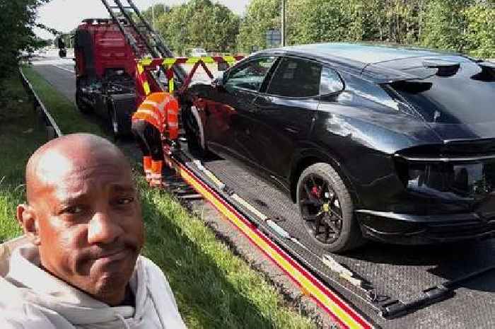 Dion Dublin's £120k Lotus towed after narrowly avoiding serious crash