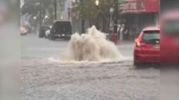 Flooded streets and subway systems as storms slam US East Coast