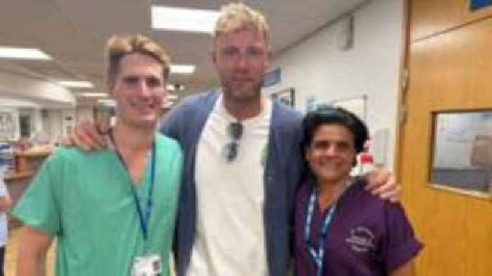 Flintoff hails staff who cared for him after crash