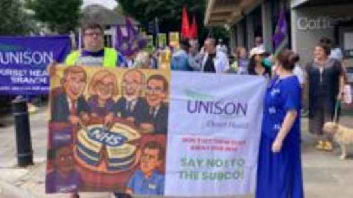 March against NHS subsidiary jobs transfer