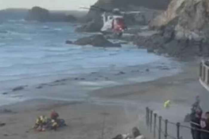 Climbers rescued after fall from cliff on South West beach