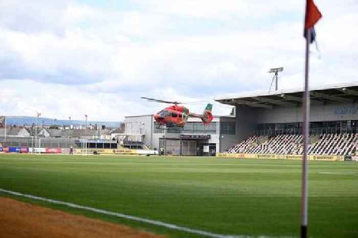 Live updates as two air ambulances land on football pitch ahead of League Two game