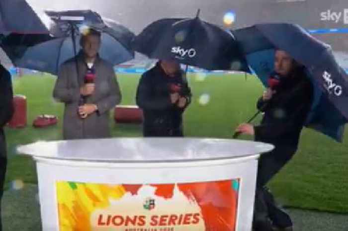 Sky Sports' live Lions match coverage hit as Warren Gatland and Dan Biggar take cover