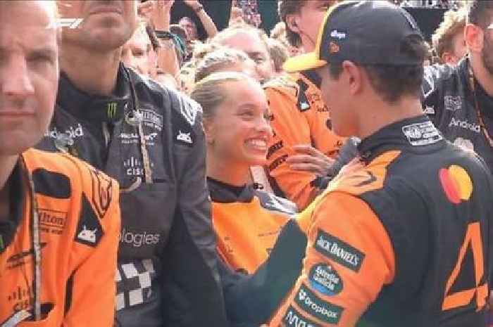 Lando Norris smooches proud model girlfriend after Hungarian GP masterclass