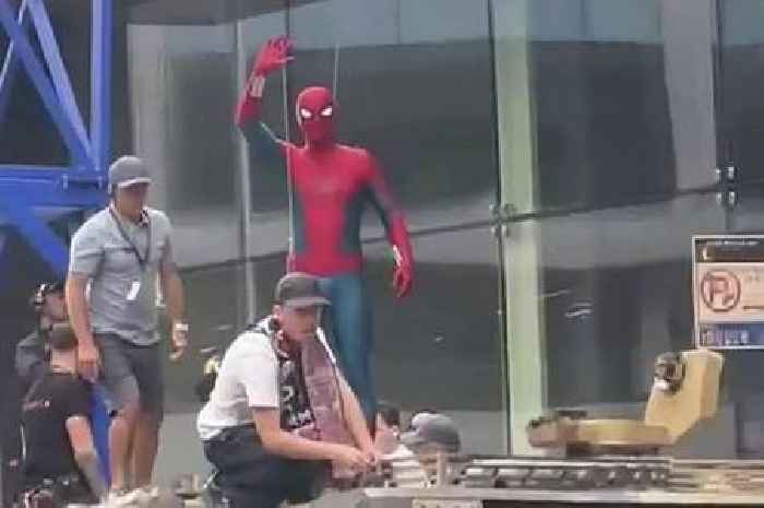 Spider-Man in Glasgow as Tom Holland waves to delighted crowds during filming