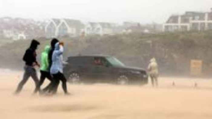 Flights cancelled and power outages due to Storm Floris