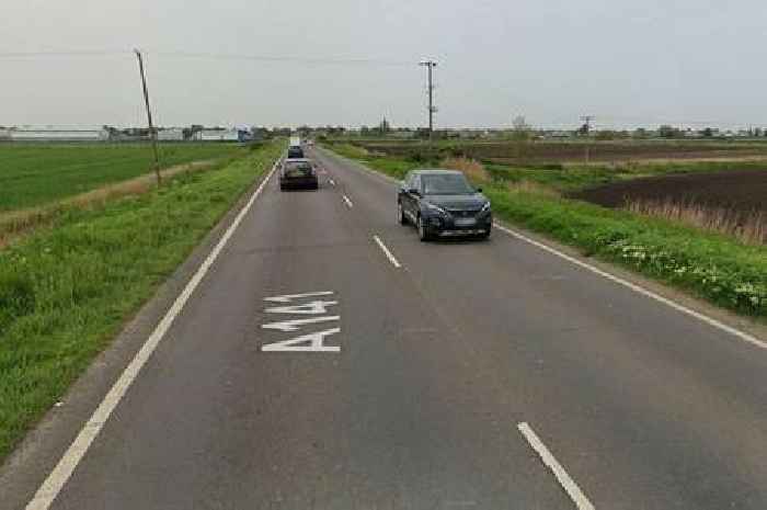 Motorcyclist taken to hospital after crash near Cambridgeshire town