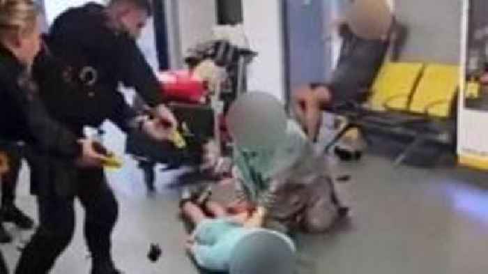 Officer accused of sharing CCTV footage of airport brawl