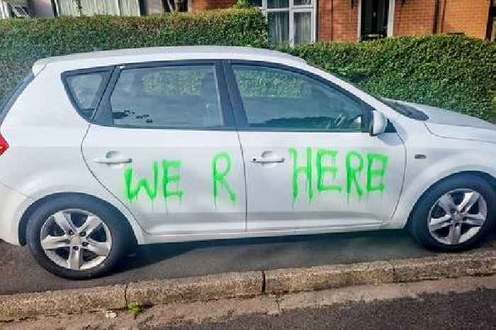 Urgent search for vandals who wrecked 41 cars in 'peaceful' town and left odd message