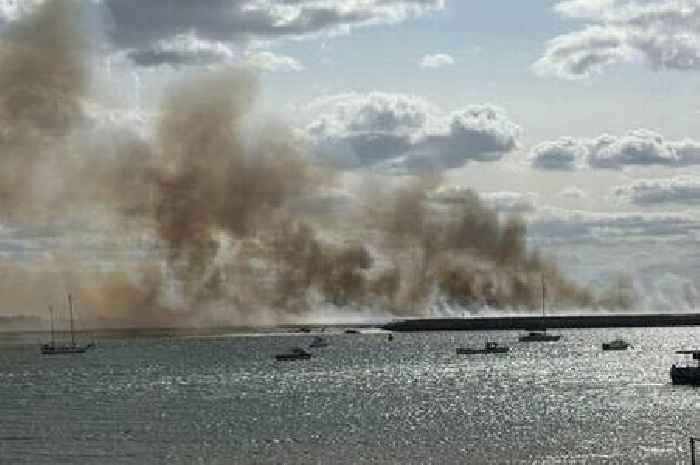 Wallasea Island fire: Huge fire engulfs massive nature reserve on Essex island