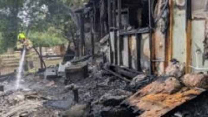 Bonfire warning issued as outhouse catches fire