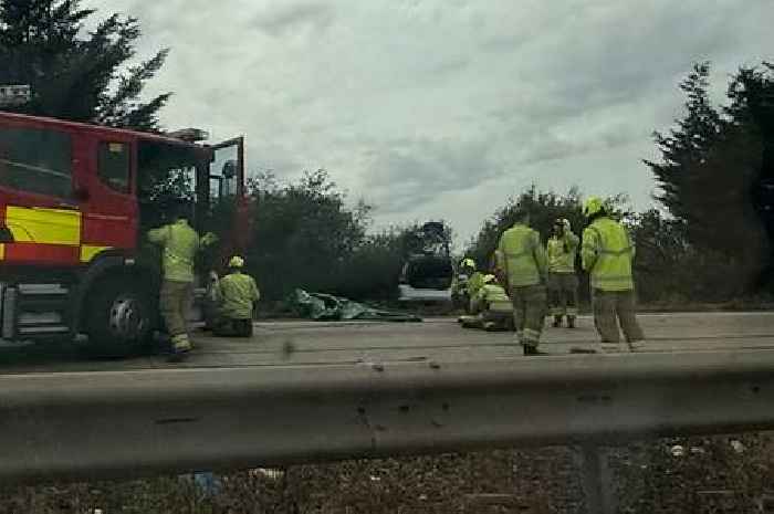Emergency services rush to A12 near Chelmsford after car crashes into ditch