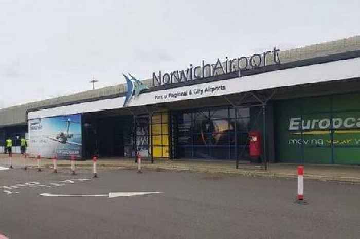 Norwich airport shut down with plane on fire on runway