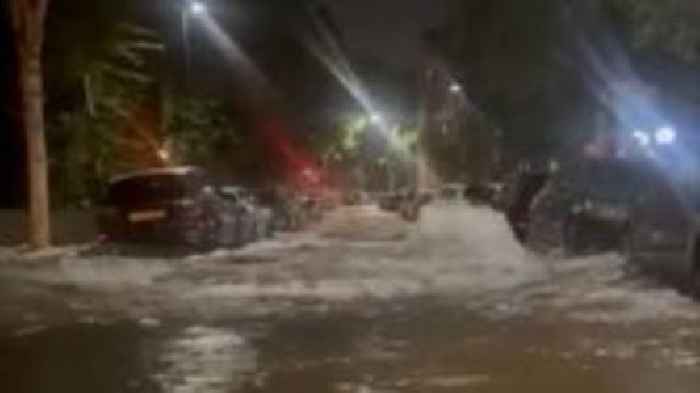 Homes evacuated after burst pipe floods roads