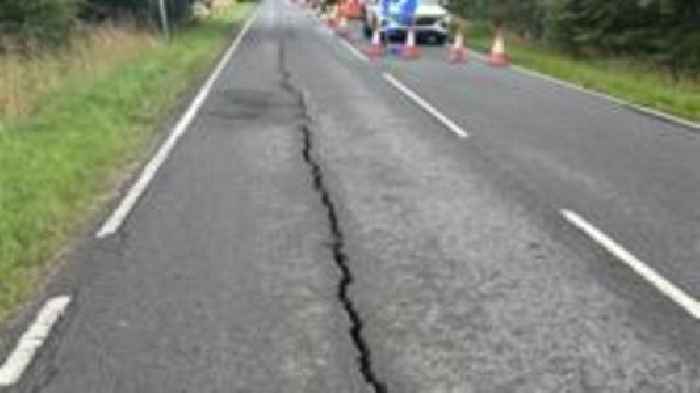Coast road closed for repairs after cracks appear
