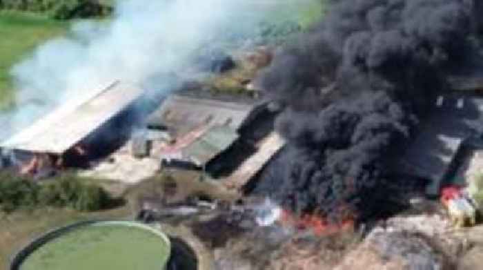'Significant smoke plume' as barn blaze tackled